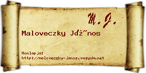 Maloveczky János névjegykártya